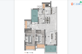 中国铁建·翰林新语2室2厅1卫建面72.00㎡