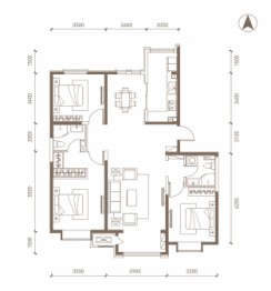 航城壹号3室2厅1厨2卫建面140.00㎡