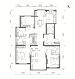 航城壹号3室2厅1厨3卫建面175.00㎡