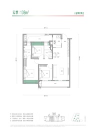 武汉城建万科云泊江岸3室2厅1厨2卫建面108.00㎡