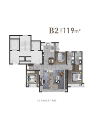 灵山湾润府3室2厅1厨2卫建面119.00㎡