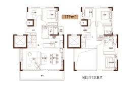 浩德悠然居5室2厅1厨3卫建面179.00㎡