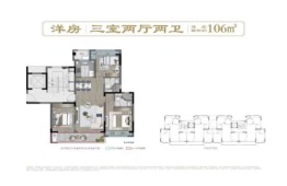 无锡建发青江悦府3室2厅1厨2卫建面106.00㎡