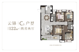 建发·云熙4室2厅1厨2卫建面122.00㎡