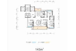  长房·浅山时光4室2厅1厨2卫建面143.00㎡