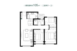 海信依云小镇3室2厅1厨1卫建面105.00㎡