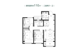 海信依云小镇3室2厅1厨1卫建面110.00㎡