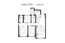 海信依云小镇3室2厅1厨2卫建面123.00㎡