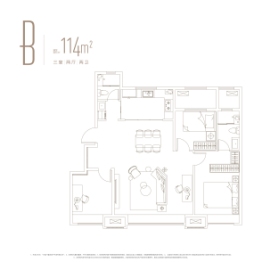 保利·西棠和煦3室2厅1厨2卫建面114.00㎡