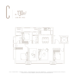保利·西棠和煦3室2厅1厨2卫建面130.00㎡