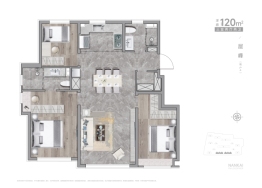 中海·峰境南开3室2厅1厨2卫建面120.00㎡