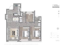 中海·峰境南开3室2厅1厨2卫建面105.00㎡