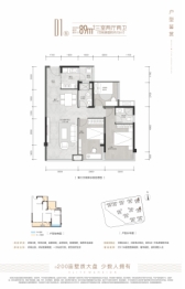 新希望锦官府3室2厅1厨2卫建面89.00㎡