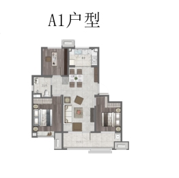 青岛城投新城时代3室2厅1厨1卫建面102.00㎡