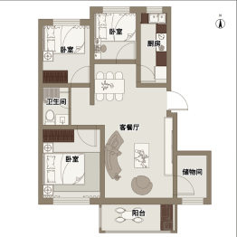 鑫俊·嘉惠苑3室2厅1厨2卫建面138.00㎡