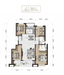 阳谷怡嘉园小区4室2厅1厨2卫建面132.00㎡