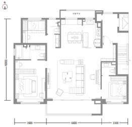 朗诗百贤庭3室2厅1厨3卫建面150.00㎡