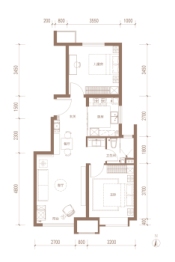 金隅云筑2室2厅1厨1卫建面85.00㎡