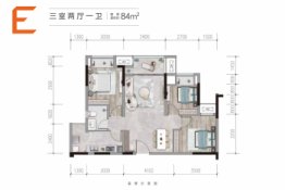 中建光屿3室2厅1厨1卫建面84.00㎡