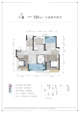 城发·灵湾瑞城3室2厅2卫109㎡A户型