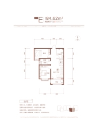 盛紫中央公园2室2厅1厨1卫建面84.62㎡