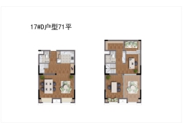 海信正阳中心1室1厅1厨1卫建面71.00㎡