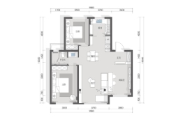 华侨城·万科·理想新都会3室2厅1厨1卫建面86.00㎡