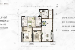 佰舸·滨河南院3室2厅1厨2卫建面110.00㎡