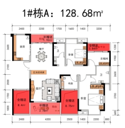 中瑞·状元府4室2厅1厨2卫建面128.68㎡