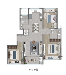 国印东方3室2厅1厨2卫建面115.00㎡