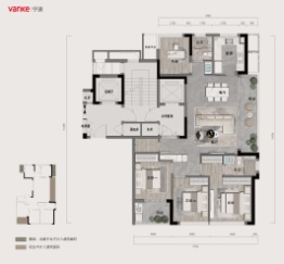 万科·璞拾江峯4室2厅1厨2卫建面136.00㎡