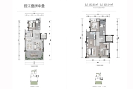 天安数码城江畔珑园三期4室3厅1厨3卫建面152.11㎡