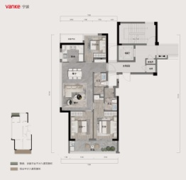 万科·璞拾江峯3室2厅1厨2卫建面110.00㎡