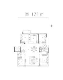 玖著书院4室2厅1厨3卫建面171.00㎡