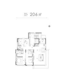 玖著书院4室2厅1厨3卫建面206.00㎡