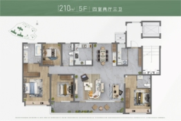 海信安纳4室2厅1厨2卫建面210.00㎡