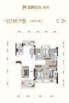 国鼎名筑华府117㎡户型