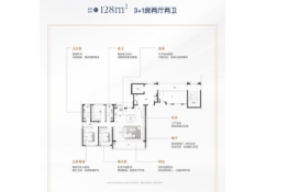 邗城·柳岸晓风(梧棠园)3室2厅1厨2卫建面128.00㎡