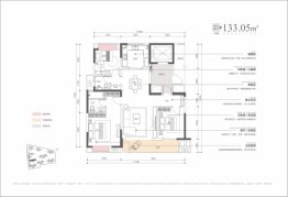 德信·锦绣观邸3室2厅1厨2卫建面133.05㎡