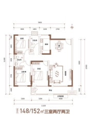 百一·十里湖畔3室2厅1厨2卫建面152.00㎡