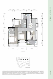 天投公园翠屿3室2厅1厨2卫建面98.00㎡