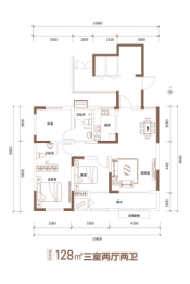 百一·十里湖畔3室3厅1厨2卫建面128.00㎡