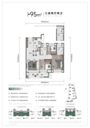 万科·光谷锦曜3室2厅1厨2卫建面95.00㎡