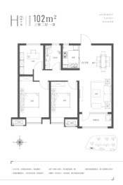 金日·君基新天地3室2厅1厨2卫建面102.00㎡