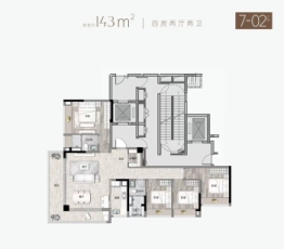 保利首铸鹭湾4室2厅1厨2卫建面143.00㎡