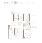 尊悦117-122㎡四室两厅两卫偶数层