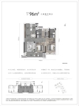 建面约96平米户型