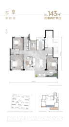 龙翔·奥城云樾4室2厅1厨2卫建面143.00㎡
