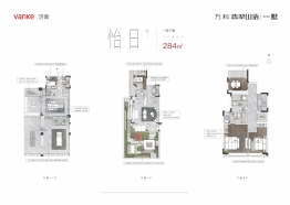 万科翡翠山语|一墅4室2厅1厨3卫建面284.00㎡