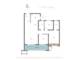 中海寰宇时代|雲境3室2厅1厨2卫建面118.00㎡